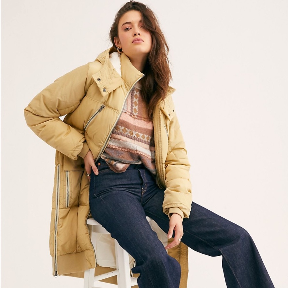 Free People Long Quilted Puffer Coat